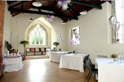 Hall decorated for a special party